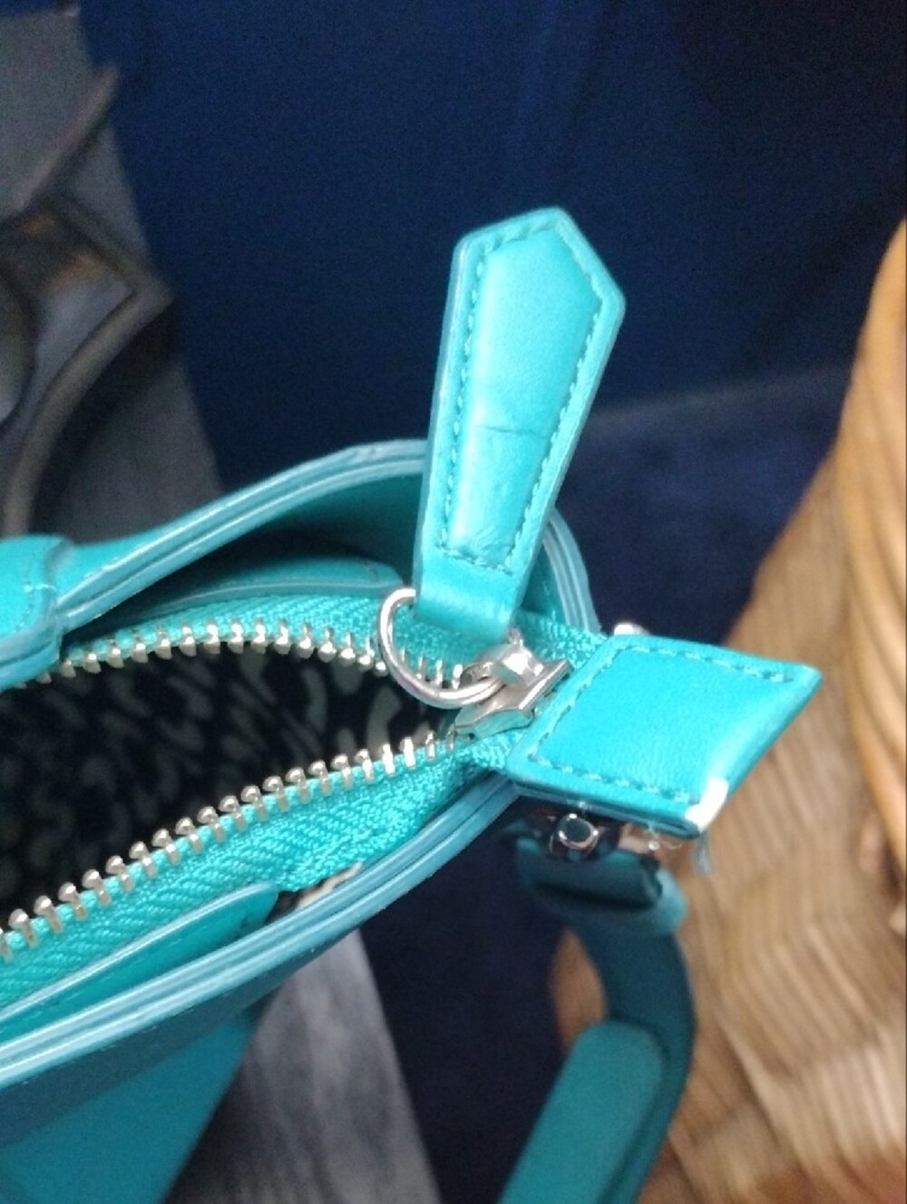Vera Bradley Teal Satchel with Removable Shoulder Strap - Picture 5 of 12